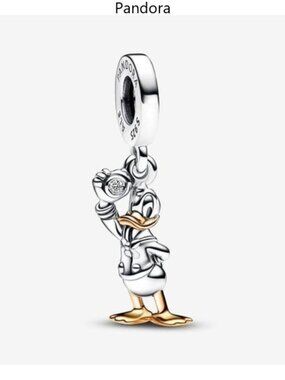 Authentic Disney 100th Anniversary Donald Duck Lab-Grown Diamond Dangle Charm